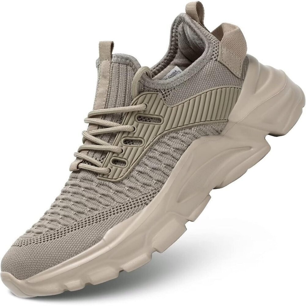 Men's Mesh Khaki Non Slip, Breathable, Athletic Sports Fashion Sneakers Shoes